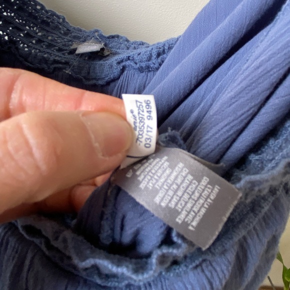 Aerie dusty blue strapless flowy jumpsuit - Picture 16 of 16